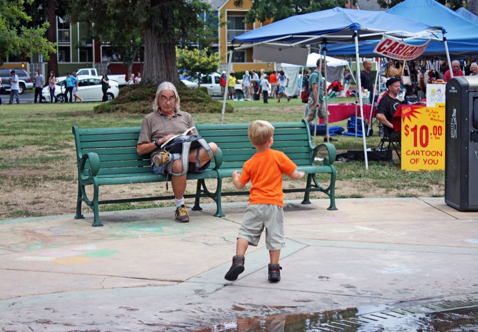 Three-Year-Old Boy Dancing in the Park (2)