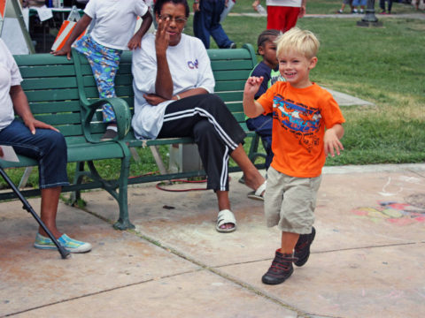 Three-Year-Old Boy Dancing in the Park (4)